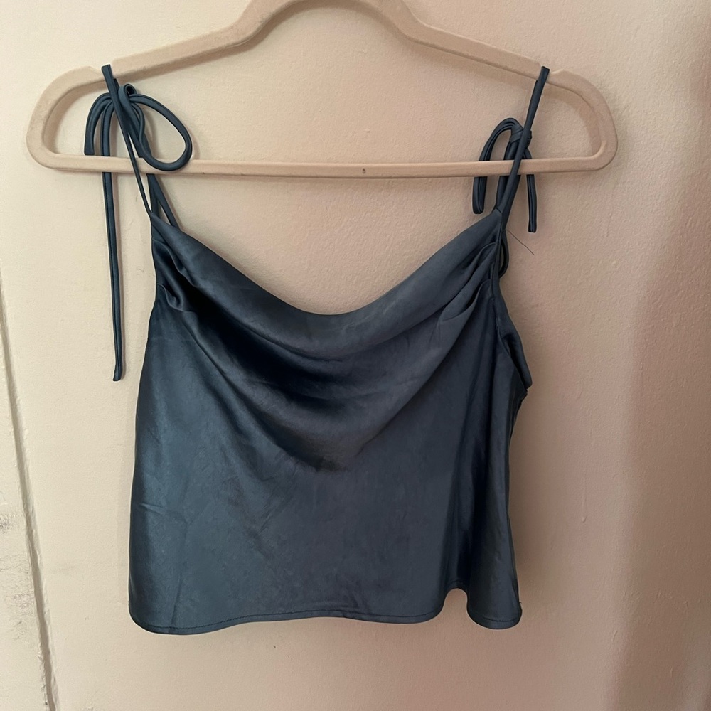 Silky blue top